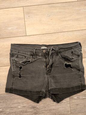 Womens Black Boyfriend Denim Shorts Size 4